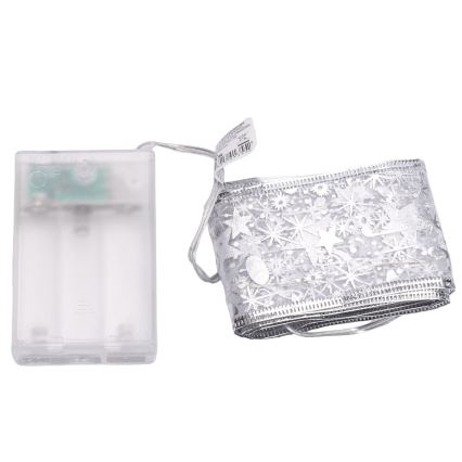 Aigostar - Catena luminosa di Natale LED 50xLED/3xAA 5 m bianco caldo argento