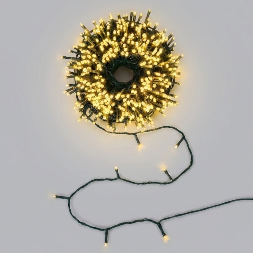 Aigostar - Catena luminosa solare a LED per Natale 300xLED/8 funzioni 32m IP65 bianco caldo 1200 mAh