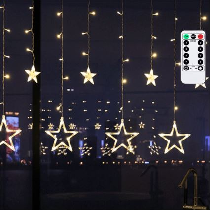 Aigostar - Catena luminosa natalizia LED da esterno 120 LED/8 funzioni 3x0,6 m IP44 bianco caldo + telecomando
