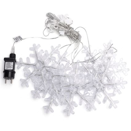 Aigostar - Catena luminosa natalizia da esterno 84 LED/8 funzioni 1,2x1m IP44 bianco freddo con fiocchi
