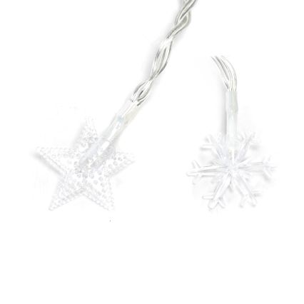 Aigostar - LED Catena luminosa natalizia da esterno 25xLED/8 funzioni 3xAA 2,5m IP44 bianco caldo stelle