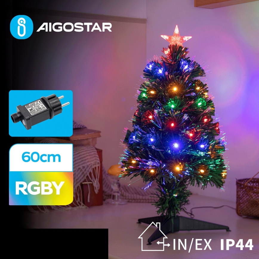 Aigostar - LED da esterno Albero di Natale LED/3,6W/230V 60 cm IP44 multicolore