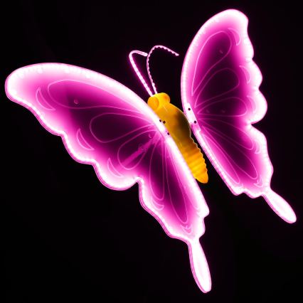 Aigostar - LED Decorazione da esterno 372xLED 60 cm IP44 farfalla/rosa