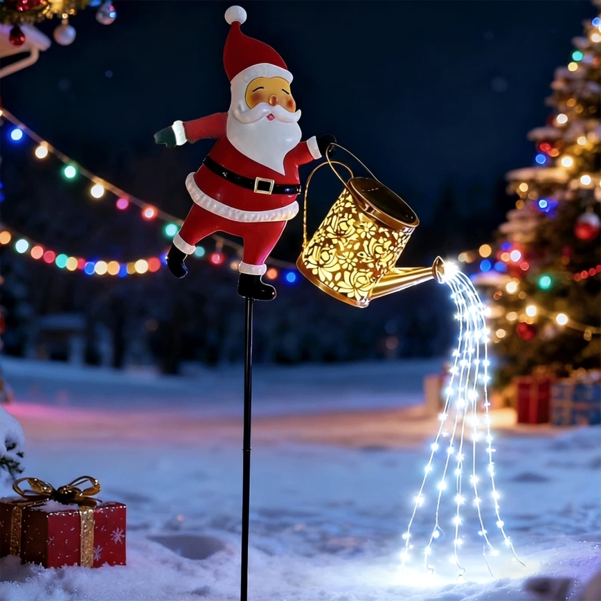 Aigostar - LED decorazione natalizia per esterni 120xLED/8 funzioni 80 cm IP44 Santa/bianco freddo
