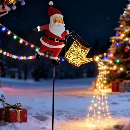 Aigostar - LED decorazione natalizia per esterni 120xLED/8 funzioni 80 cm IP44 Santa/bianco caldo