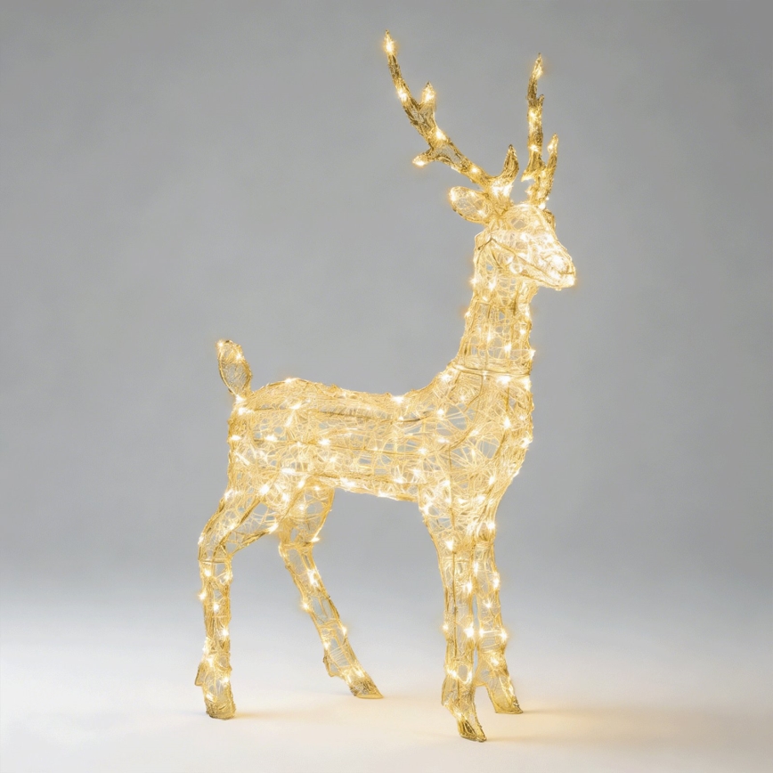 Aigostar - Decorazione natalizia LED da esterno 180xLED/8 funzioni 1,05m IP44 bianco caldo cervo