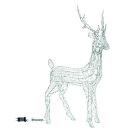 Aigostar - LED decorazione natalizia da esterno 180xLED/8 funzioni 1,05m IP44 bianco freddo renna