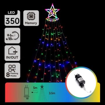 Aigostar - LED decorazione natalizia da esterno 350 LED 3,5m IP44 multicolore