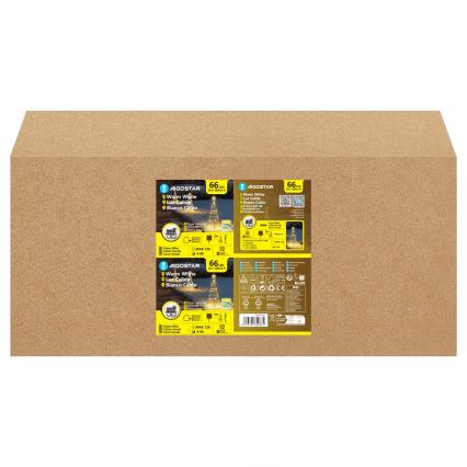 Aigostar - Decorazione natalizia solare a LED LED/0,59W/3,7V 100 cm IP65 130 mAh bianco caldo