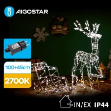 Aigostar-LED Decorazione per esterni LED/3,6W/31/230V 2700K 90/45cm IP44 renna con slitta