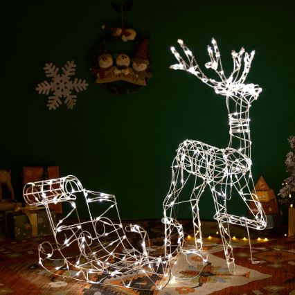 Aigostar-LED Decorazione per esterni LED/3,6W/31/230V 2700K 90/45cm IP44 renna con slitta