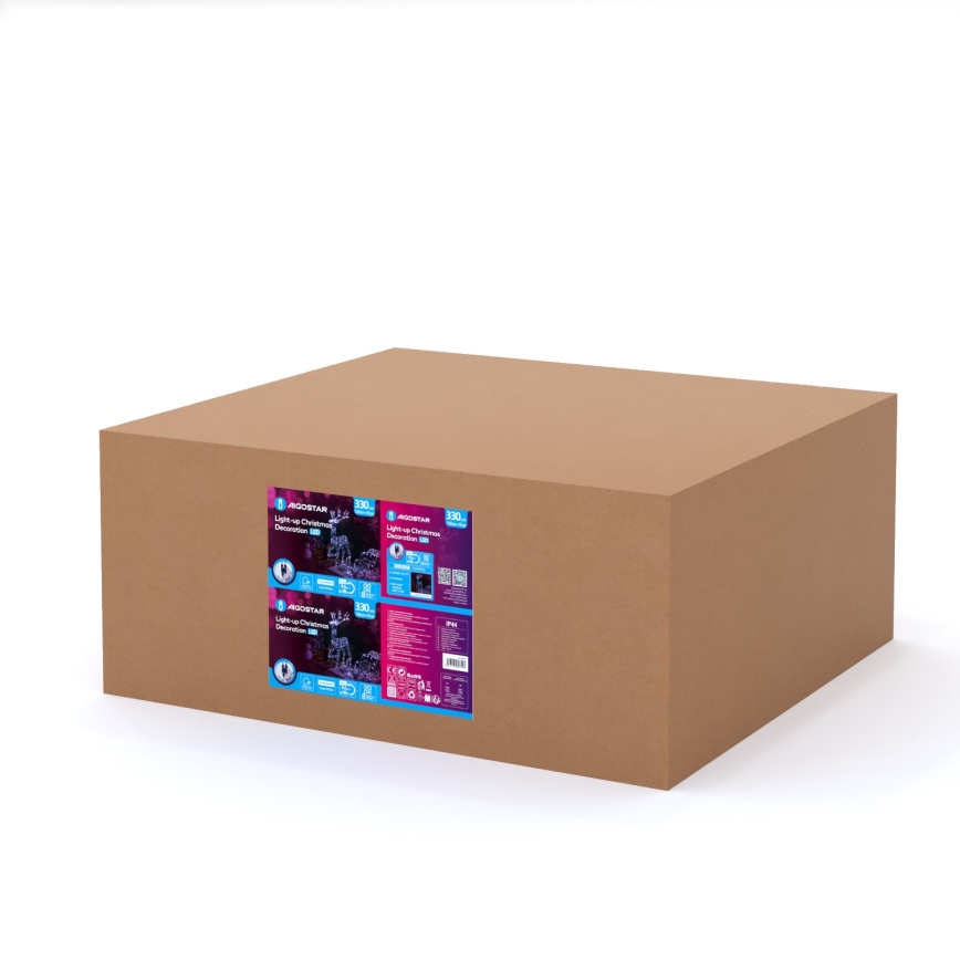 Aigostar - Decorazione LED da esterno LED/3,6W/31/230V 6500K 90/45cm IP44 renna con slitta