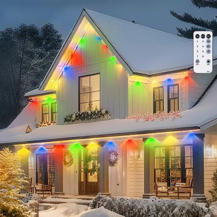 Aigostar - Catena luminosa natalizia LED dimmerabile per esterni 50xLED/8 funzioni 20m IP44 multicolore + telecomando