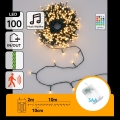 Aigostar - LED dimmerabile catena luminosa natalizia per esterni con sensore di movimento 100xLED/3xAA 12m bianco caldo + telecomando