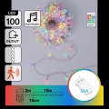 Aigostar - LED dimmerabile catena luminosa natalizia per esterni con sensore di movimento 100xLED/3xAA 12m multicolore + telecomando