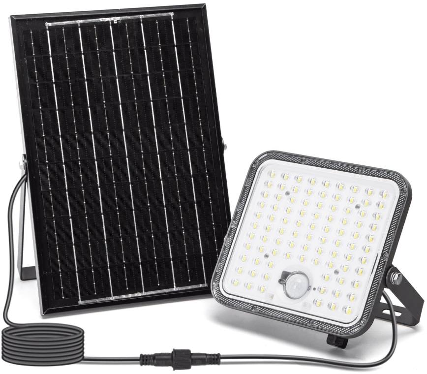 Aigostar - LED Faro solare dimmerabile con sensore LED/120W/3,4V 6500K IP66 + telecomando