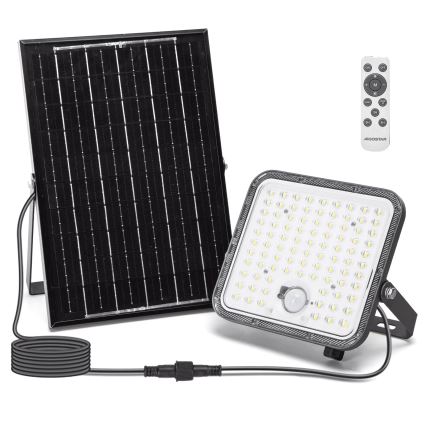 Aigostar - LED Faro solare dimmerabile con sensore LED/120W/3,4V 6500K IP66 + telecomando