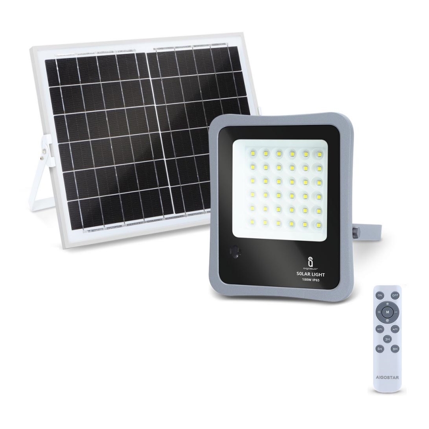 Aigostar - LED Faro solare dimmerabile LED/100W/3,2V IP65 10000 mAh + +TC