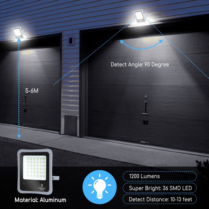Aigostar - LED Faro solare dimmerabile LED/100W/3,2V IP65 10000 mAh + +TC