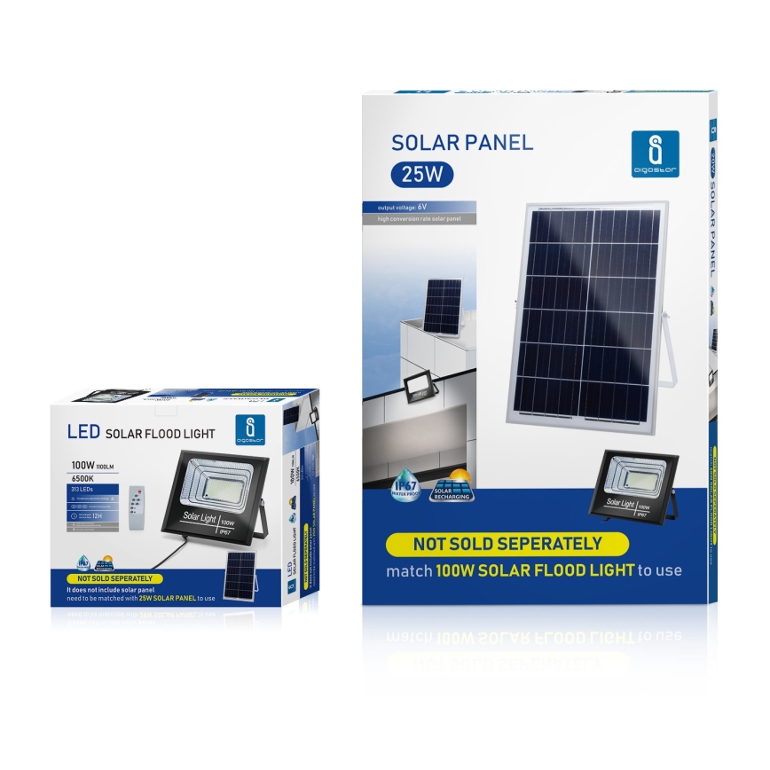 Aigostar - LED Faro solare dimmerabile LED/100W/3,2V IP67 2000 mAh + +TC