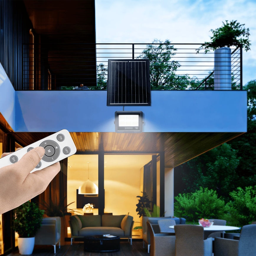 Aigostar - LED Faro solare dimmerabile LED/100W/3,4V IP65 + telecomando