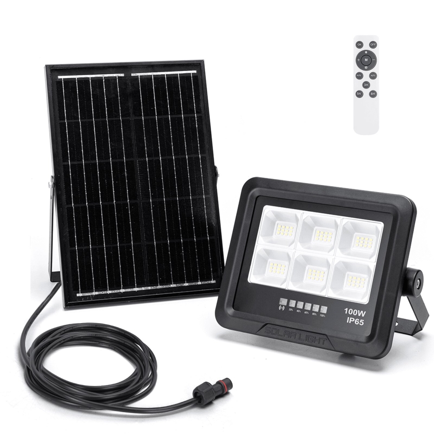 Aigostar - LED Faro solare dimmerabile LED/100W/3,4V IP65 + telecomando