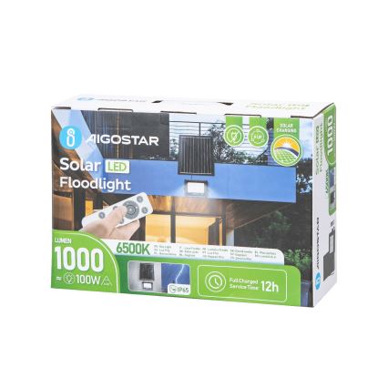 Aigostar - LED Faro solare dimmerabile LED/100W/3,4V IP65 + telecomando