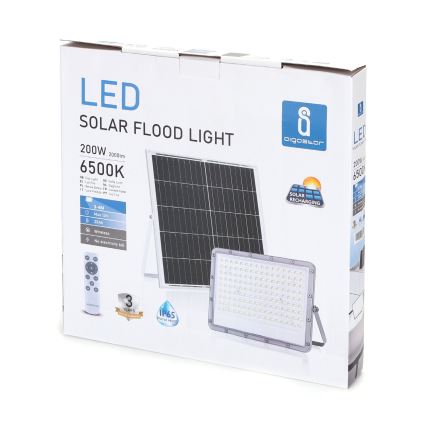 Aigostar - LED Faro solare dimmerabile LED/200W/3,2V IP65 20000 mAh + telecomando