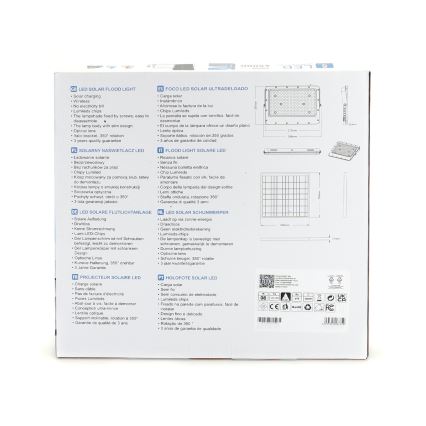 Aigostar - LED Faro solare dimmerabile LED/200W/3,2V IP65 20000 mAh + telecomando