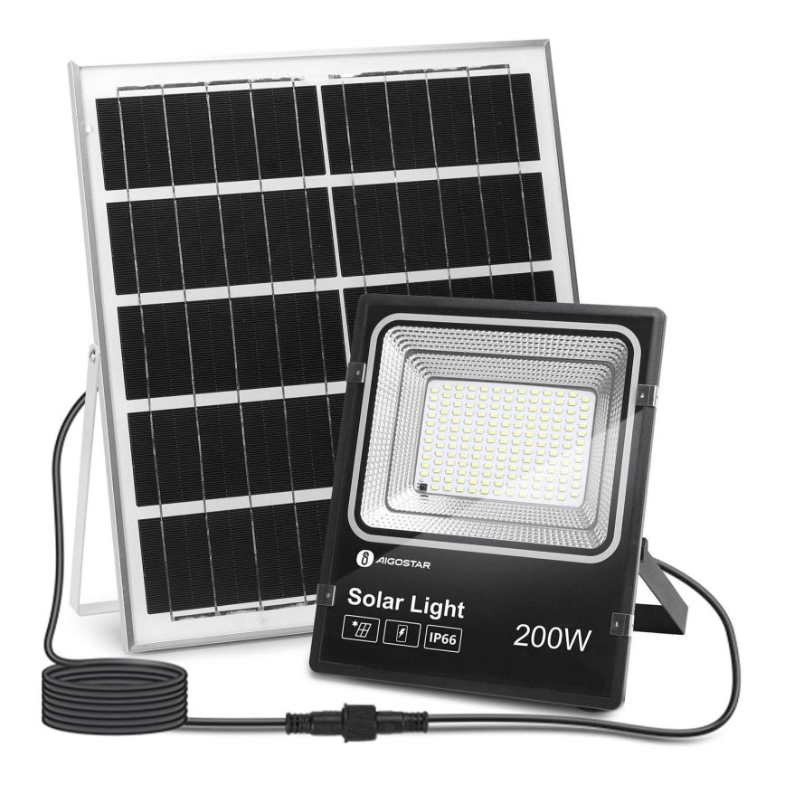 Aigostar - LED Faro solare dimmerabile LED/200W/3,2V IP66 15000 mAh + telecomando