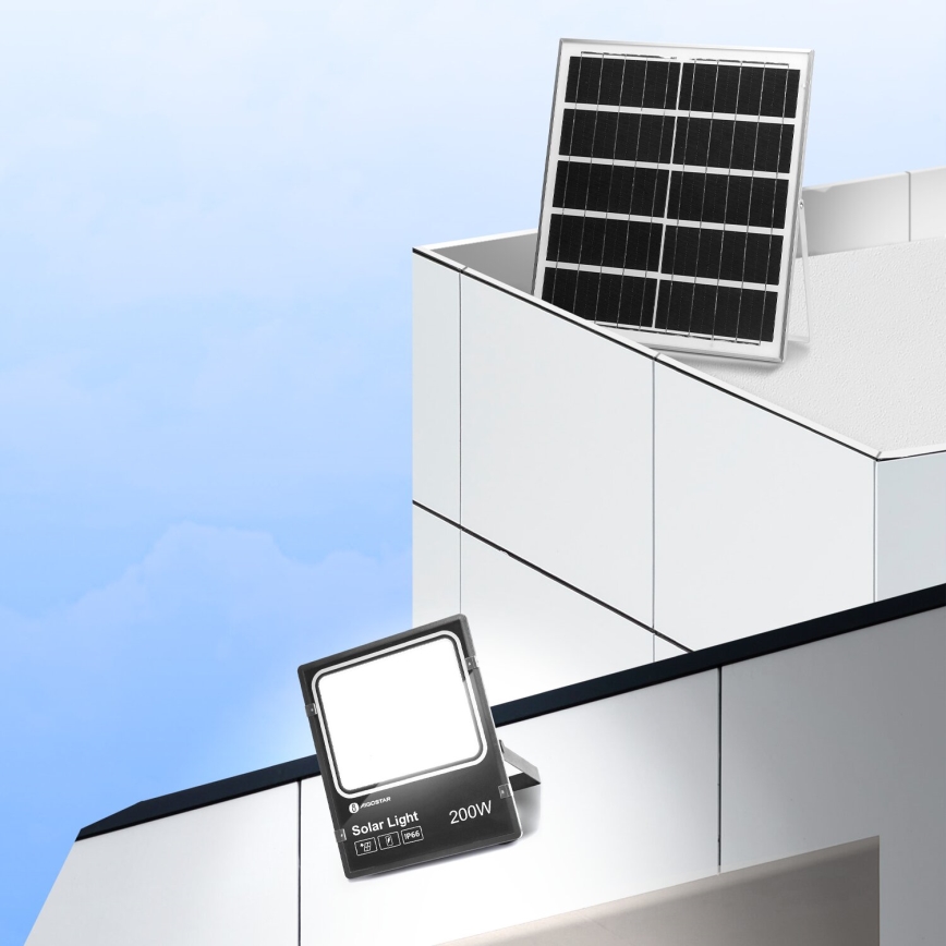 Aigostar - LED Faro solare dimmerabile LED/200W/3,2V IP66 15000 mAh + telecomando