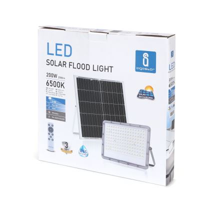 Aigostar - LED Faro solare dimmerabile LED/200W/3,4V 20000 mAh IP65 + telecomando