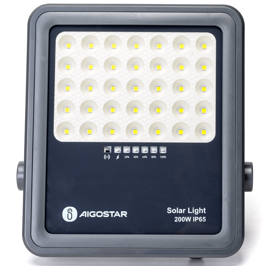Aigostar - LED Faro solare dimmerabile LED/200W/3,4V IP65 15000 mAh + telecomando