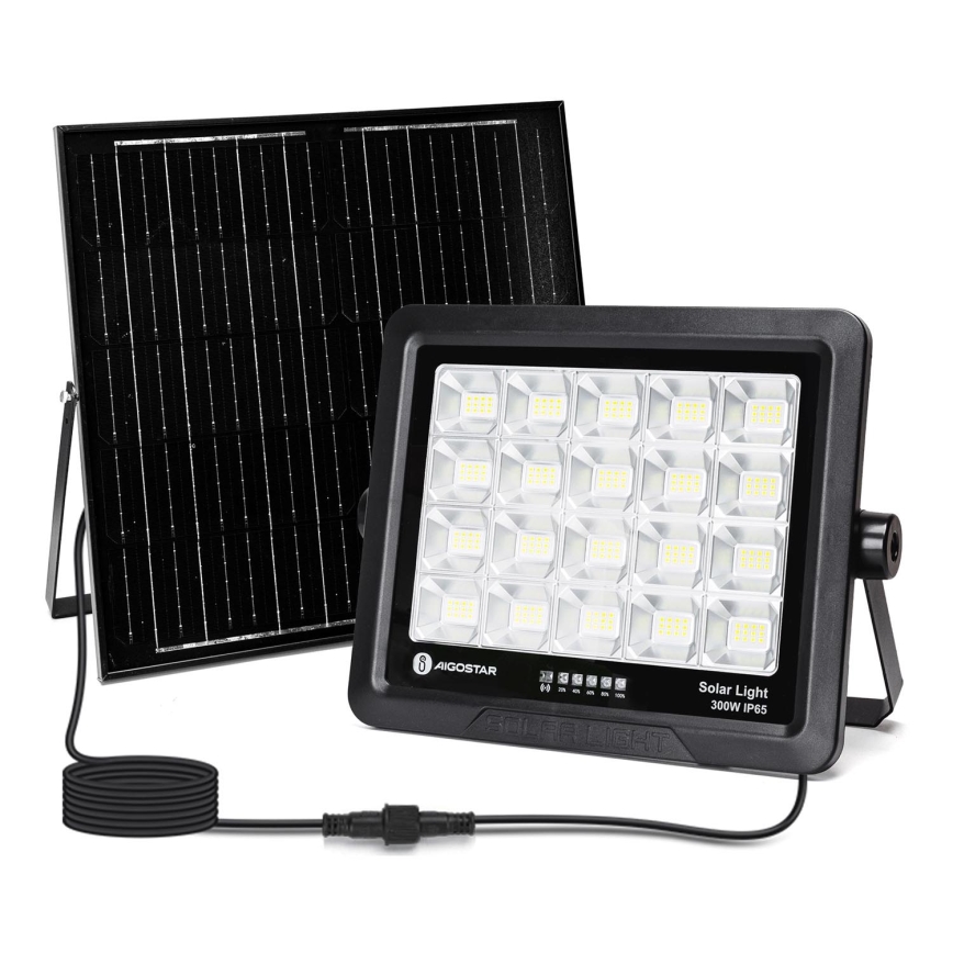 Aigostar - LED Faro solare dimmerabile LED/300W/3,4V IP65 20000 mAh + telecomando