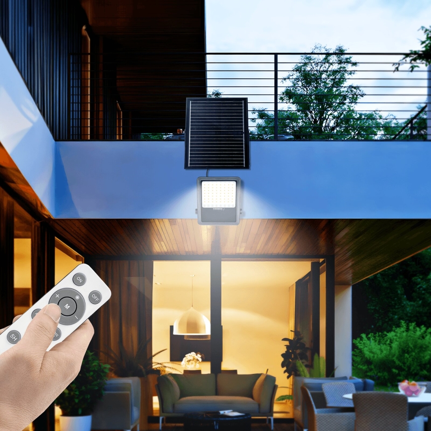 Aigostar - LED Faro solare dimmerabile LED/300W/3,4V IP65 20000 mAh + telecomando