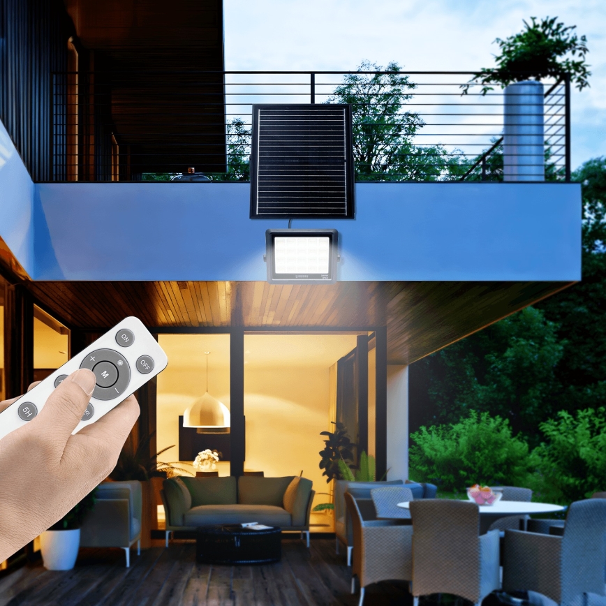 Aigostar - LED Faro solare dimmerabile LED/300W/3,4V IP65 20000 mAh + telecomando
