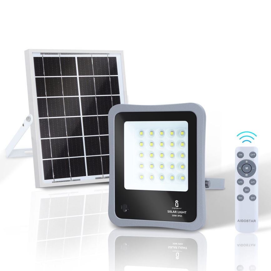 Aigostar - LED Faro solare dimmerabile LED/30W/3,2V 20000 mAh IP67 + +TC