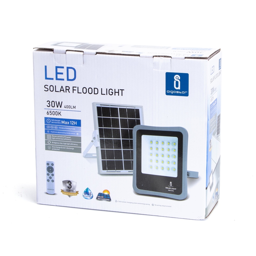 Aigostar - LED Faro solare dimmerabile LED/30W/3,2V 20000 mAh IP67 + +TC