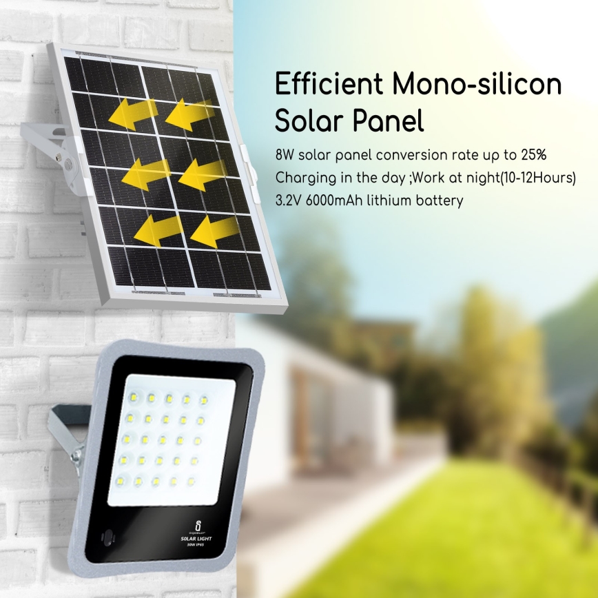 Aigostar - LED Faro solare dimmerabile LED/50W/3,2V IP65 6000 mAh + +TC