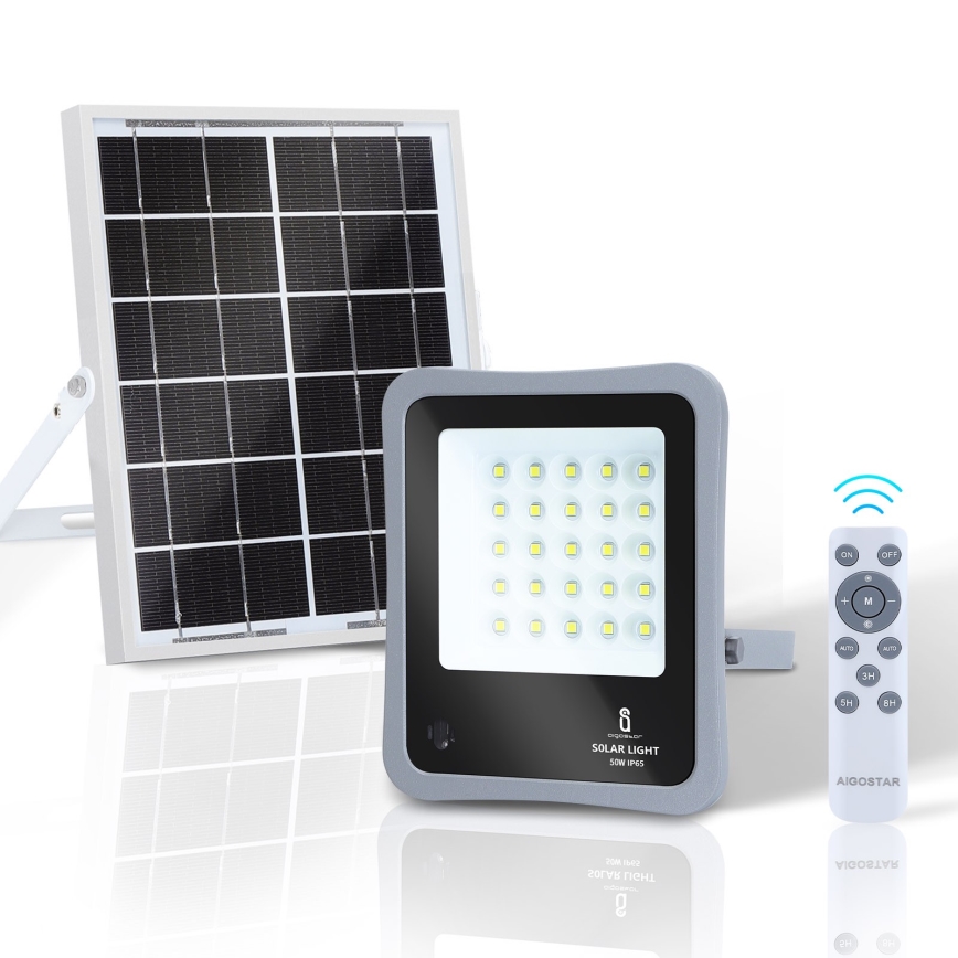 Aigostar - LED Faro solare dimmerabile LED/50W/3,2V IP65 6000 mAh + +TC