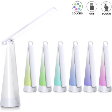 Aigostar - LED Lampada da tavolo ricaricabile dimmerabile LED/7W/5V 4000K 4400 mAh bianco