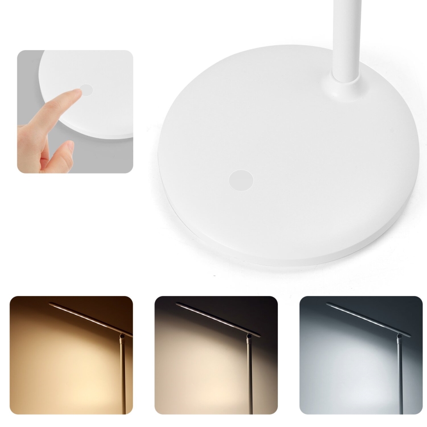 Aigostar - LED Lampada da tavolo touch ricaricabile e dimmerabile LED/3W/5V 2700/4000/6500K 1800 mAh