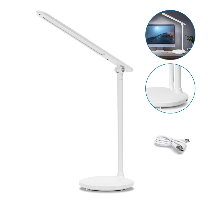 Aigostar - LED Lampada da tavolo touch ricaricabile e dimmerabile LED/3W/5V 2700/4000/6500K 1800 mAh