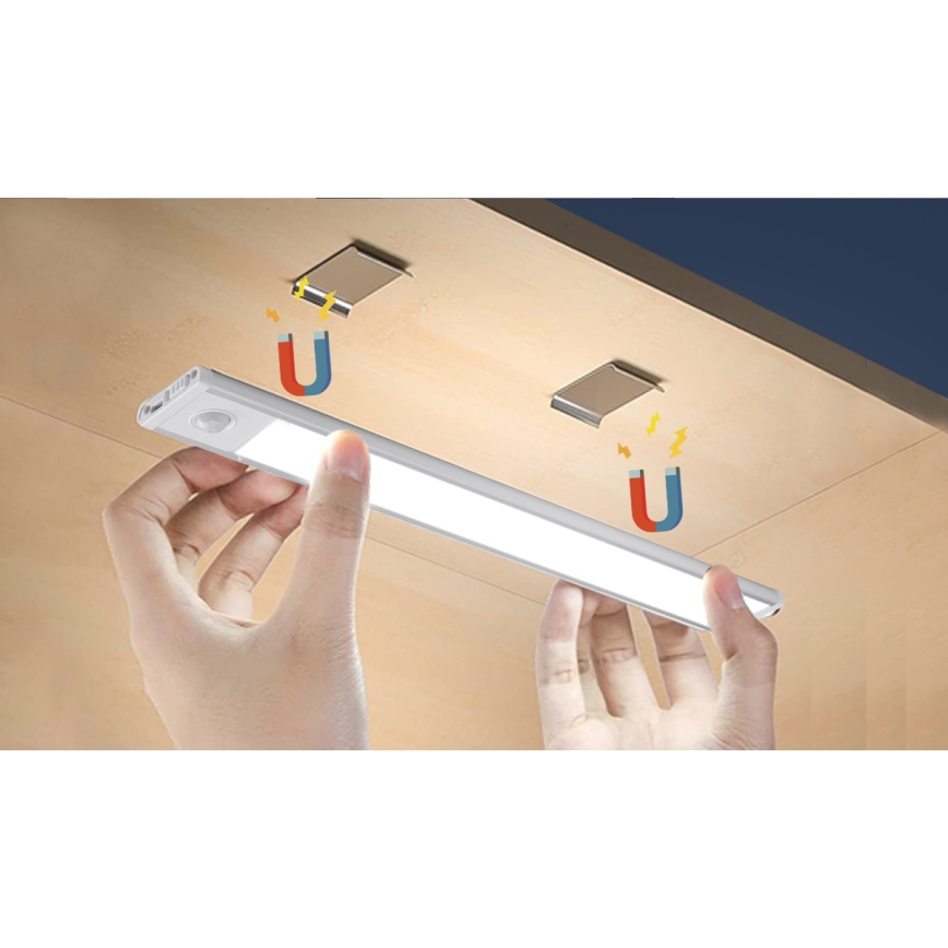 Aigostar - Illuminazione LED ricaricabile per mobili con sensore LED/1,5W/5V 4000K