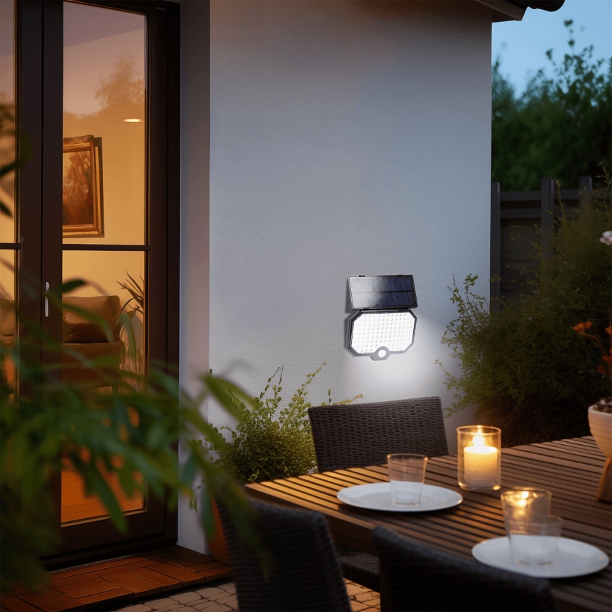 Aigostar - LED Luce solare con sensore di movimento LED/2,4W/3,7V IP65
