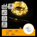 Aigostar -LED per esterni catena luminosa natalizia 150xLED/8 funzioni 3xAA 15,3m IP44 bianco caldo