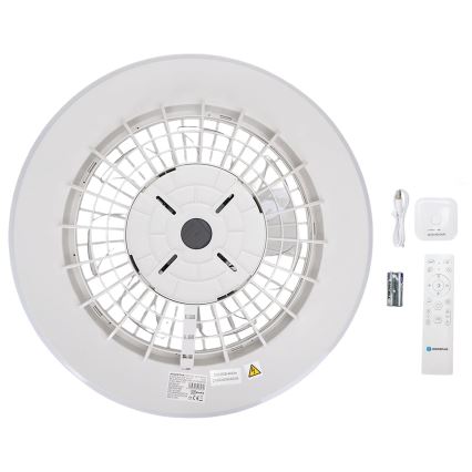 Aigostar - LED Plafoniera dimmerabile con ventilatore MESH LED/40W/230V 2700-6500K bianco + telecomando