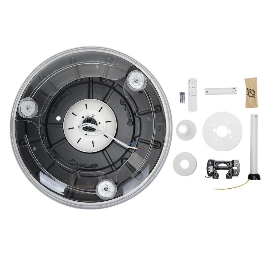 Aigostar - LED Plafoniera dimmerabile con ventilatore MESH LED/50W/230V 2700-6500K nero + telecomando
