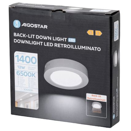 Aigostar - LED Plafoniera LED/12W/230V diametro 17,4 cm 6500K bianco