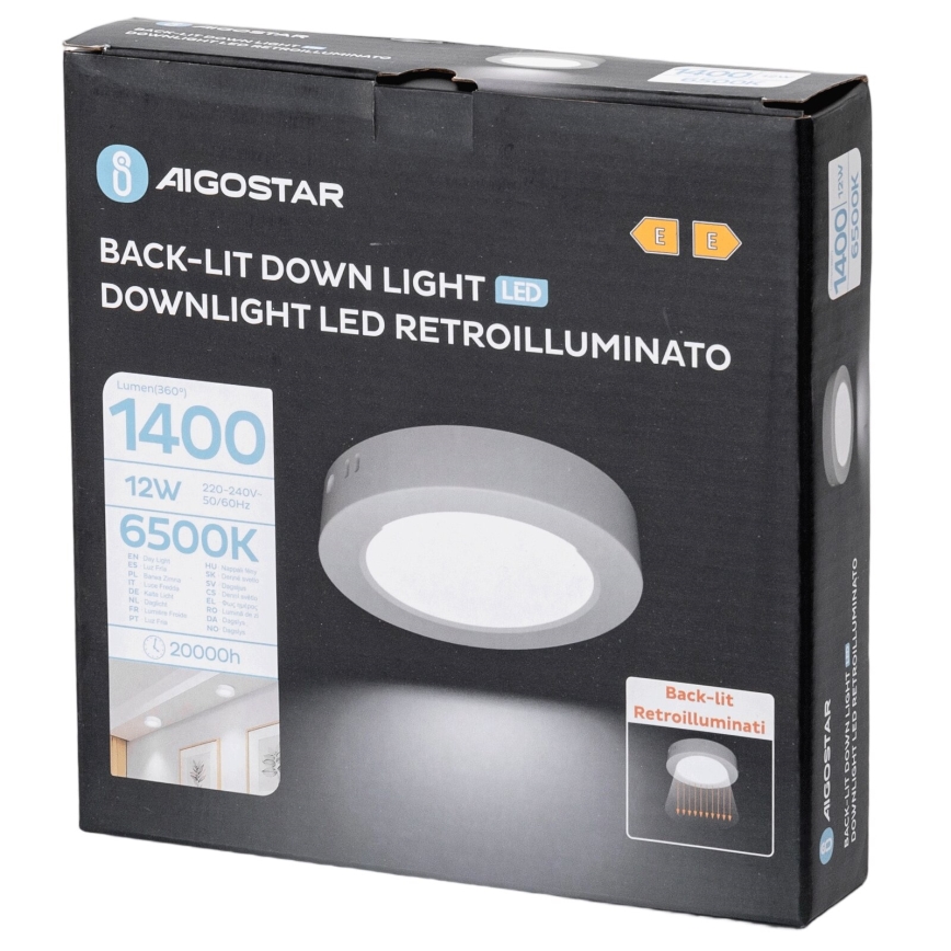 Aigostar - LED Plafoniera LED/12W/230V diametro 17,4 cm 6500K bianco